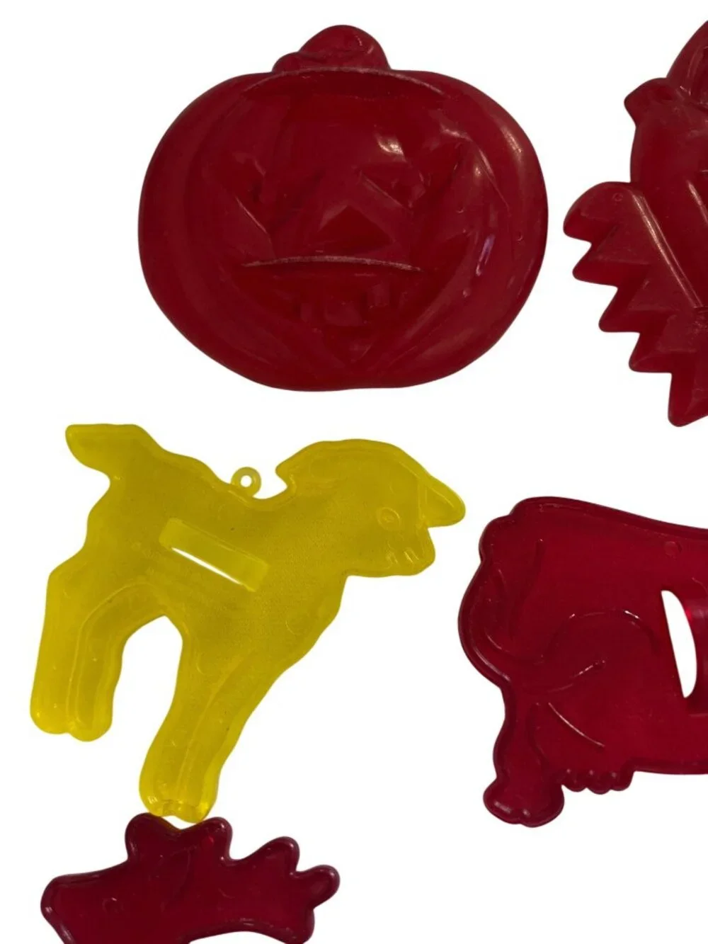 Vintage Cookie Cutters Set Of 20 Plastic Robin Hood Holiday Animal Shapes Red